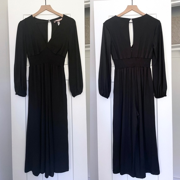 NWT Anthropologie Hutch Jersey Knit Wide-Leg V-Neck Jumpsuit Black XS - Picture 4 of 10